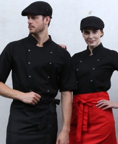 KO-135 반팔 검정 더블단추 스넵ㅡ (겨드랑이/등판 쿨메시)