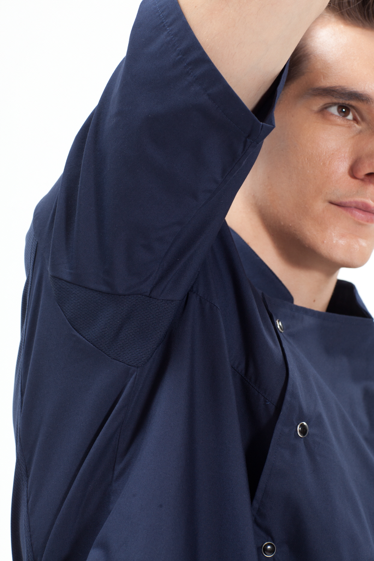 KO-136 반팔 곤색 더블단추 스넵ㅡ (겨드랑이/등판 쿨메시)