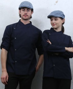 KO-152 네이비 슬립 스넵단추 조리복 (긴팔/반팔 겸용 등쿨메시)