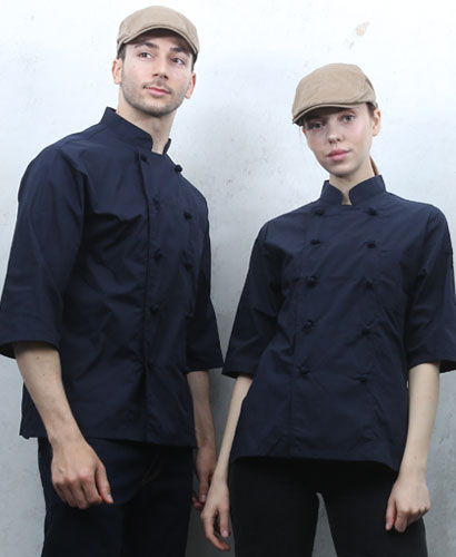 KO-155 네이비 칠부 쿡복((면혼방)) [161-3]