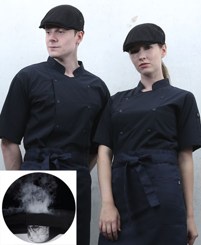 KO-210-1 반팔 블랙 매트 더블단추ㅡㅡㅡ★  생활방수 (기능성원단)