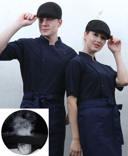 KO-210-2 반팔 네이비 매트 더블단추ㅡㅡㅡ ★ 생활방수 (기능성원단)