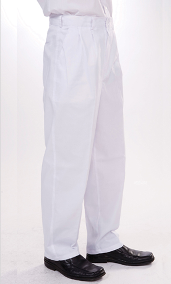 P-1 남성 백색 밸트형 바지