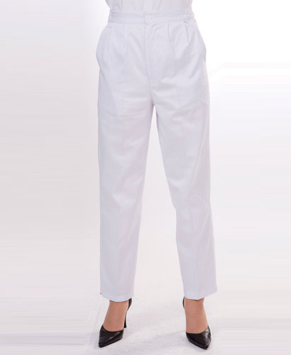 P-12 여성백색 양쪽허리밴드 바지