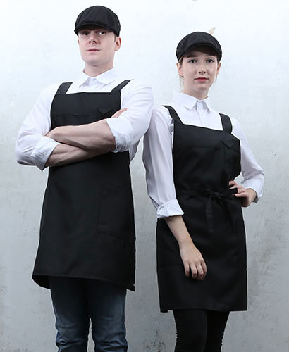 Q-1 검정 펜꽃이 뒤 H형 앞치마 [PH01]