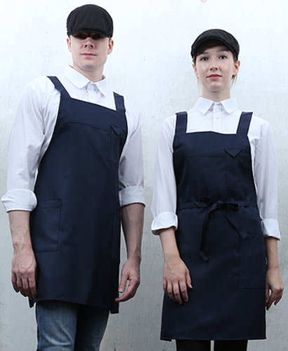Q-2 네이비 펜꽃이 뒤 H형 앞치마[PH01]