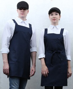 Q-2 네이비 펜꽃이 뒤 H형 앞치마[PH01]