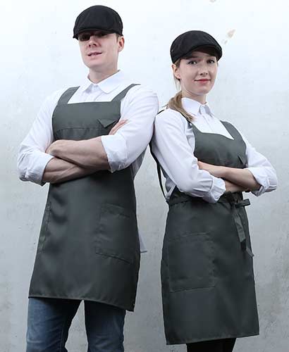 Q-4 카키 펜꽃이 뒤 H형 앞치마 [PH01]