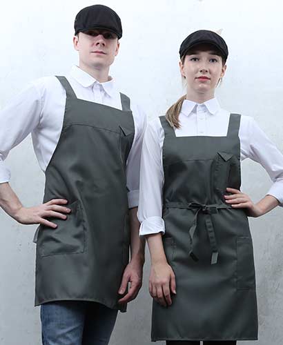 Q-4 카키 펜꽃이 뒤 H형 앞치마 [PH01]