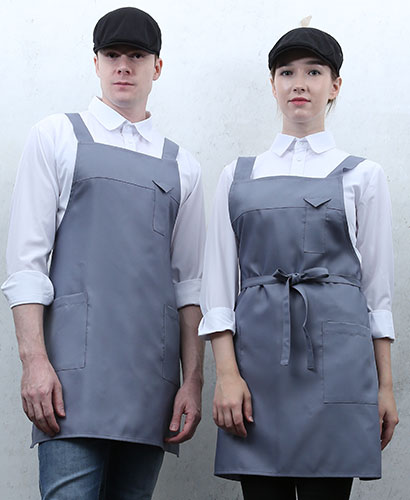 Q-5그레이 펜꽃이 뒤 H형 앞치마 [PH01]