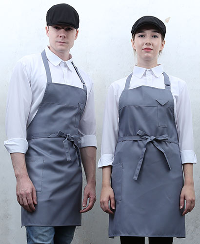 Q-951 그레이 삼각포켓 목걸이 앞치마 [PG01]