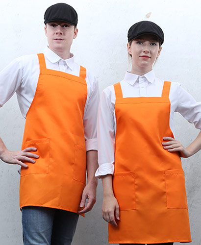 SA-527 오렌지 기본 폴리 앞치마