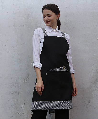 SA-614 검정 뒤X형 엉덩이가림 앞치마(94)