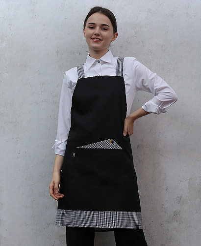 SA-614 검정 뒤X형 엉덩이가림 앞치마(94)