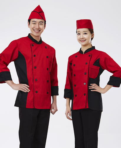 CO-003 더블단추 배색쿡복