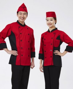 CO-003 더블단추 배색쿡복