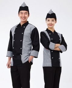 CO-006 체크 매듭단추 조리복