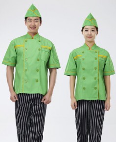 CO-57 노랑 띠 연두색 반팔 조리복