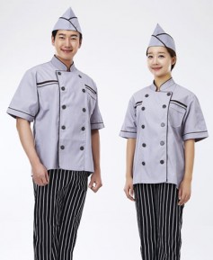 CO-61  띠 회색 반팔 조리복