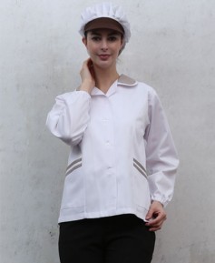 HA-48 긴팔 커피 체크카라 위생복