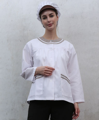 HA-45-1 커피 체크라운드 위생복