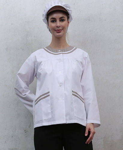 HA-45-1 커피 체크라운드 위생복