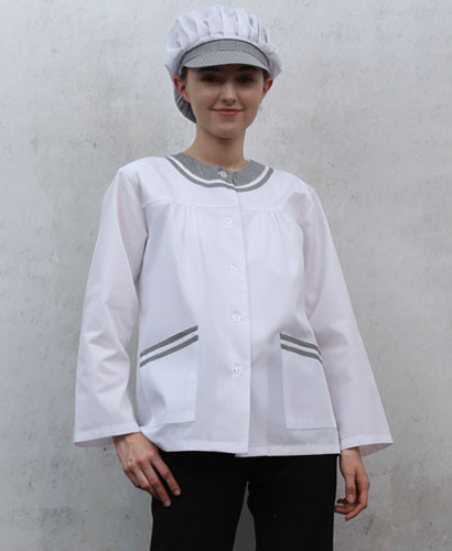 HA-45-2 검정 체크라운드 위생복