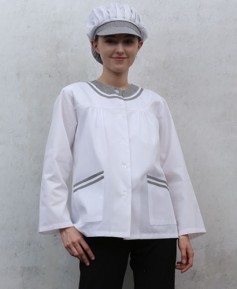 HA-45-2 검정 체크라운드 위생복