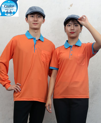 ▶  T-48 오렌지 고급 기능성 카라배색