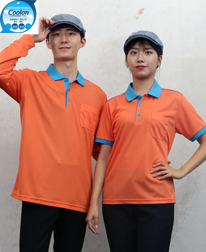 ▶  T-48 오렌지 고급 기능성 카라배색