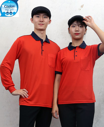 ▶  T-48 다홍색 고급 기능성 카라배색