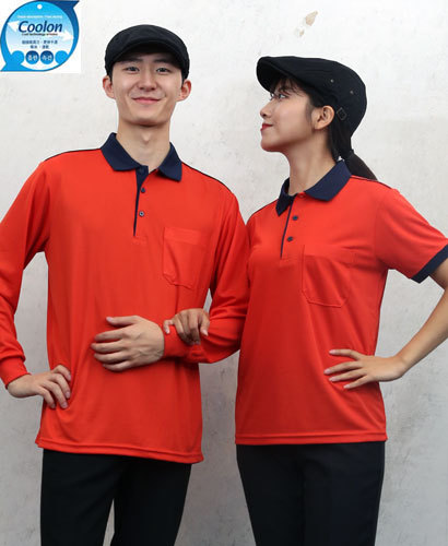 ▶  T-48 다홍색 고급 기능성 카라배색