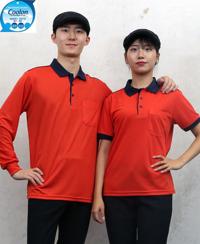 ▶  T-48 다홍색 고급 기능성 카라배색