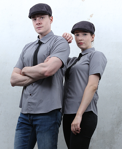 Y-359 NEW 반팔 회색 검넥타이 포인트ㅡㅡ(남여공용 사이즈)