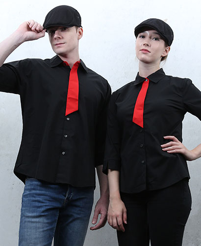 Y-364 NEW 칠부 검정 적넥타이 포인트ㅡㅡ(남여공용 사이즈)