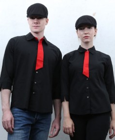 Y-364 NEW 칠부 검정 적넥타이 포인트ㅡㅡ(남여공용 사이즈)