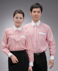 Y-49 긴팔 적줄지 백색카라