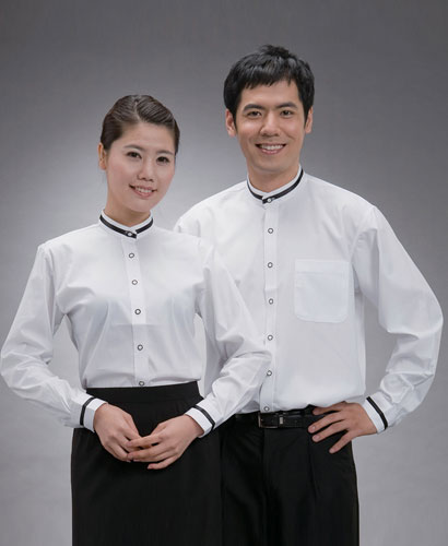 Y-66 긴팔 백색 차이나 검정띠