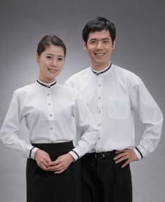 Y-66 긴팔 백색 차이나 검정띠