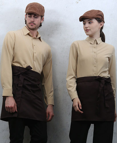 Y-697 베이지 긴팔 셔츠(남여공용)