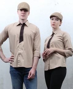 Y-714 NEW 베이지 넥타이포인트 칠부ㅡㅡ(남여공용 사이즈)