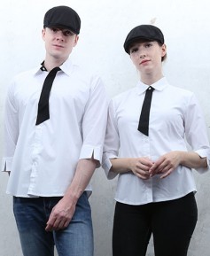 Y-715 NEW 백색 타이포인트 셔츠 칠부ㅡㅡ(남여공용 사이즈)