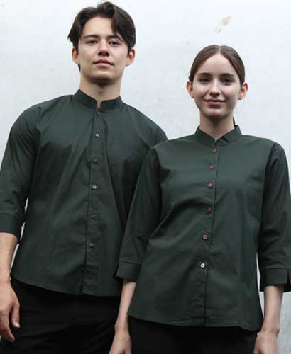 Y-723  NEW수박색 차이나카라 칠부 셔츠---남여공용