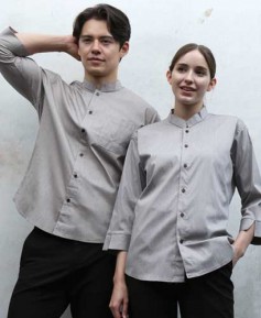 Y-725 그레이 보카시 차이나 칠부 셔츠--남여 공용사이즈-