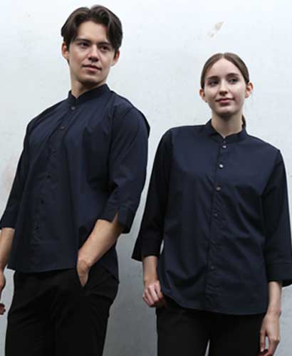 Y-726 NEW 네이비 차이나카라 칠부 셔츠  ★------------제작중