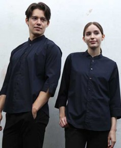 Y-726 NEW 네이비 차이나카라 칠부 셔츠  ★------------제작중