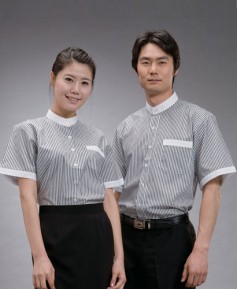 Y-84 반팔 검정줄지 백색차이나카라