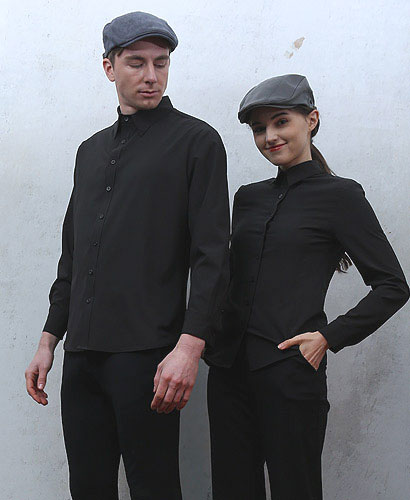 Y-908 긴팔 검정  카페셔츠 ㅡㅡㅡㅡㅡ(빅사이즈있음)