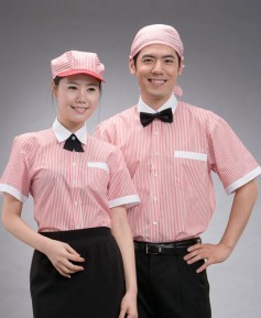 Y-93 반팔 적줄지 백색카라