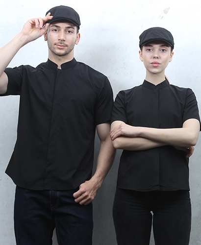 Y2-906 NEW 검정 차이나 속단추 반팔ㅡ(남여공용사이즈) ★빅사이즈 있음